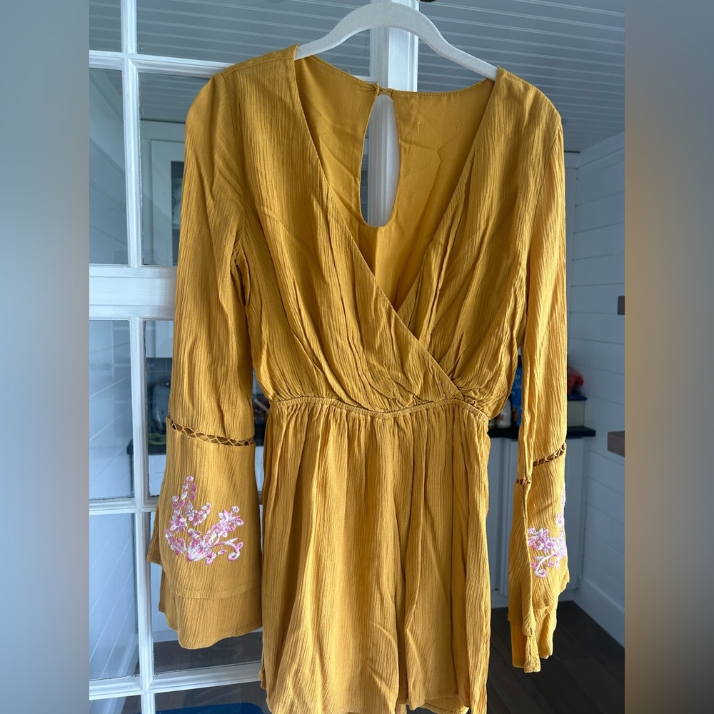 Francesca’s Yellow Long Sleeve Dress